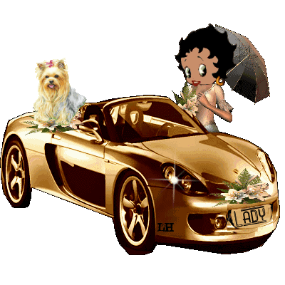 gif: super betty boop et sa voiture