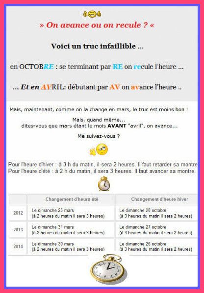 Changement D'heure? Astuce Ici