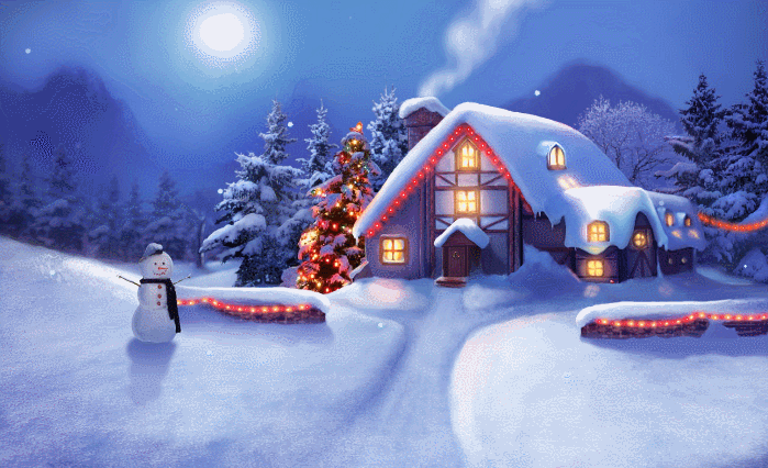 La magie de Noel sous la neige (images animées)