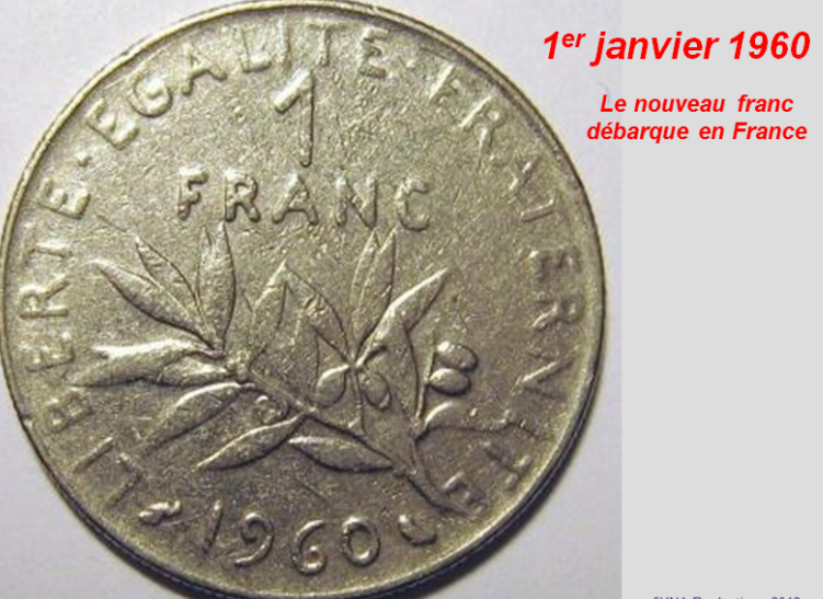 souvenir de la pièce de 1 FRANC 1960