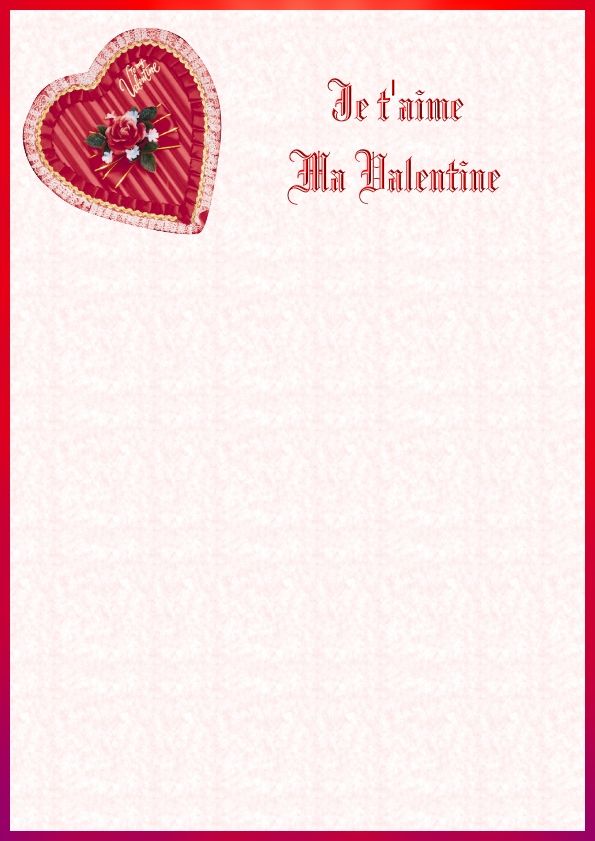 JOUR J .. moins 2 de la St Valentin (papiers lettres )